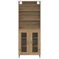 vidaXL Highboard 2 ks Remeselný dub 69,5 x 32,5 x 180 cm