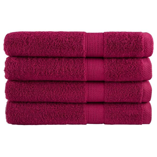 vidaXL Prémiové uteráky do sauny SOLUND 4ks bordové 80x200 cm 600 g/m2