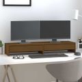 vidaXL Stojan na monitor medovo-hnedý 100x27x15 cm masívna borovica