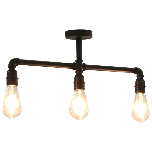 vidaXL Stropná lampa čierna 3 x E27 žiarovky