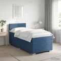 vidaXL Posteľ boxspring s matracom Modrá 100 x 200 cm Látka