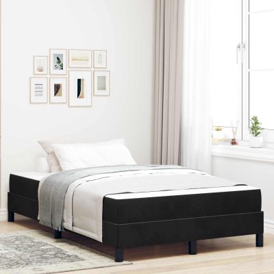 vidaXL Posteľ s pružinovým rámom s matracmi Čierna 120 x 190 cm látka