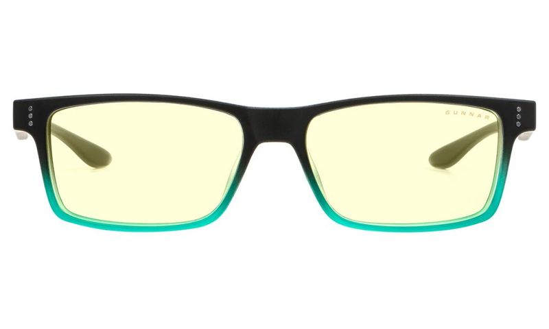GUNNAR kancelářske/herní brýle CRUZ ONYX-TEAL * jantárová skla * BLF 65 * NATURAL focus Brýle, herní, pro deti, cerno-zelené obroucky, jantarová skla