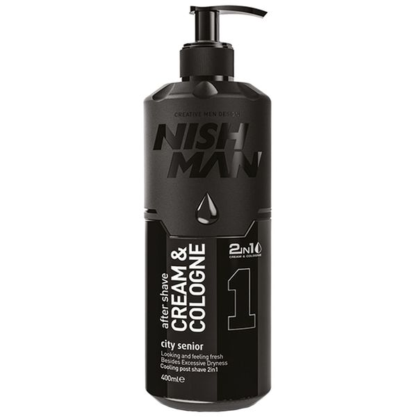 Hydratačný krém a kolínska 2v1 NISH MAN After shave City senior 400 ml
