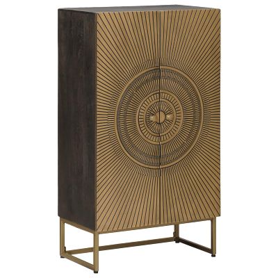 vidaXL Highboard Mosadzná 53,5 x 30 x 95 cm