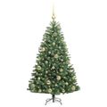 vidaXL Umelý Sklápací Vianočný Stromček Zelená 120 cm PVC a kov