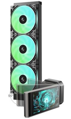 DEEPCOOL vodný chladič LT360 Vision ARGB Vodné chladenie, 360mm radiátor, 4,5" IPS LCD, ARGB, čerpadlo 6. gen., 3× 120mm ventilátor, Intel LGA1851/1700, AMD AM5/AM4