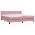 vidaXL Posteľný rám boxsping s matracom ružový 200x220 cm zamat