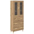 vidaXL Highboard Remeselný dub 69,5 x 34 x 180 cm