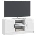 vidaXL TV skrinka Biela s vysokým leskom 102 x 34,5 x 47 cm