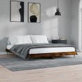 vidaXL Posteľný rám bez matraca dymový dub 150x200 cm kompozitné drevo