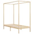 vidaXL Posteľný rám so strieškou 100x200 cm borovicový masív