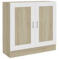 vidaXL Knižnica, biela a dub sonoma 82,5x30,5x80 cm, kompozitné drevo