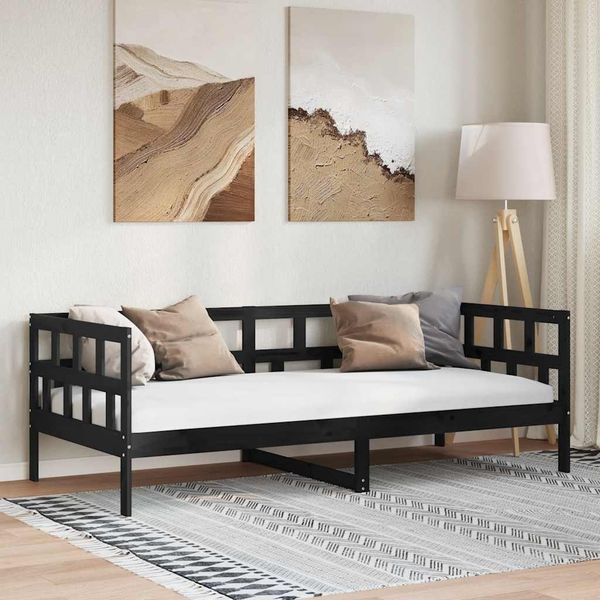 vidaXL Denná posteľ čierna masívna borovica 80x200 cm