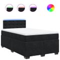vidaXL Posteľný rám boxspring s matracom čierny 120x200 cm zamat