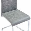 vidaXL 9-dielna jedálenská súprava sivá umelá koža
