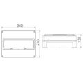 Rozvádzač FlatBOX 5916 IP65, 16mod., na omietku, priehľ. dvere, 270x340x138mm