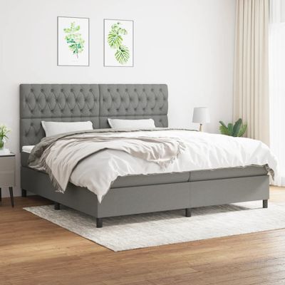 vidaXL Boxspring posteľ s matracom tmavosivá 200x200 cm látka