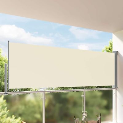 vidaXL Zaťahovacia bočná markíza na terasu 120x300 cm, krémová