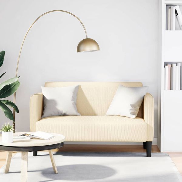 vidaXL Loveseat Pohovka krémová 109 cm manšestrová látka