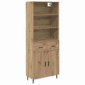 vidaXL Highboard 2 ks Remeselný dub 69,5 x 32,5 x 180 cm