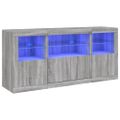 vidaXL Komoda s LED svetlami sivá sonoma 142,5x37x67 cm