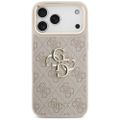 Guess 4G Big 4G Classic Logo Big Strap Metal Buttons case for iPhone 17 Pro Max pink