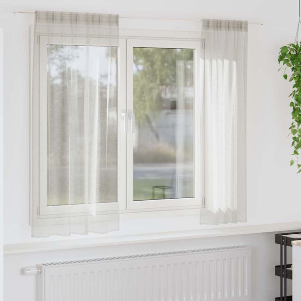 vidaXL Voile záclona so záclonami 2 pcs Krémová 175 x 140 cm Polyester