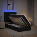 vidaXL LED úložná posteľ s matracom Čierna 100 x 200 cm Látka