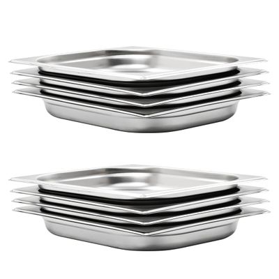 vidaXL Gastronádoby 8 ks, GN 1/2, 40 mm, nehrdzavejúca oceľ