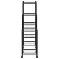 vidaXL Stojan na kvety s kolieskami 83x25x83,5 cm čierny železný