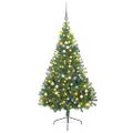 vidaXL Umelý predsvietený vianočný stromček Zelená 180 cm PVC