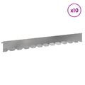vidaXL Obrubník trávnika 10 ks 102 x 10 x 4 cm Oceľ Strieborná