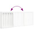 vidaXL Brána pre psa skladacia 3 panely biela 150 cm topoľové drevo