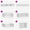 vidaXL Psia brána 6 ks Čierna 100 x 60 cm Pozinkovaná oceľ