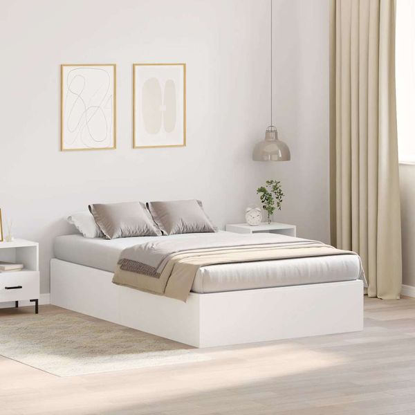 vidaXL Rám postele s úložným prostorem s úložiskom Biela 120 x 190 cm