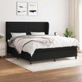 vidaXL Posteľný rám boxspring s matracom čierny 180x200 cm látka