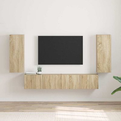 vidaXL TV nástenná skriňa Nástenný 2 pcs Sonoma 30 x 31 x 80 cm