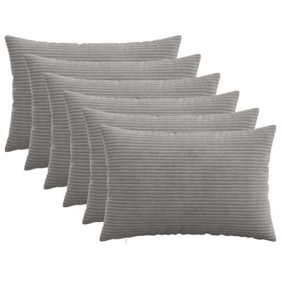 vidaXL Poťah na podložku 6 pcs HEERLEN Svetlosivá 50 x 80 cm manšestr