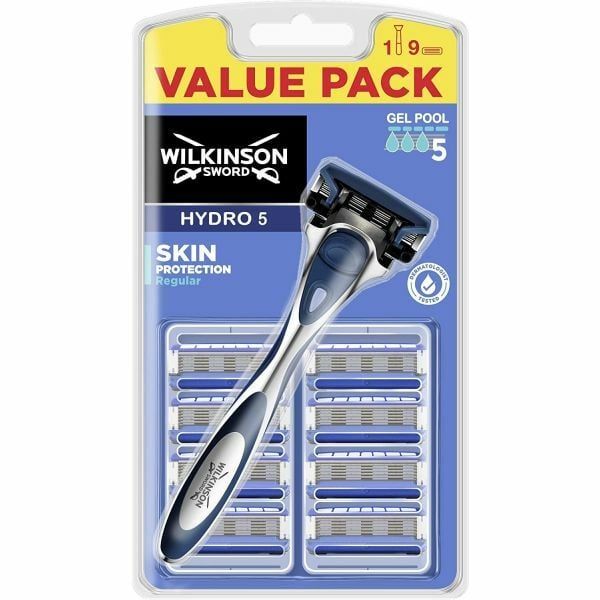 Wilkinson Hydro 5 holiaci strojček, 1 rukoväť + 9 náhradných hlavíc (7004023G)