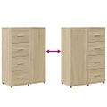 vidaXL Komody 2 ks dub sonoma 60x31x84 cm kompozitné drevo
