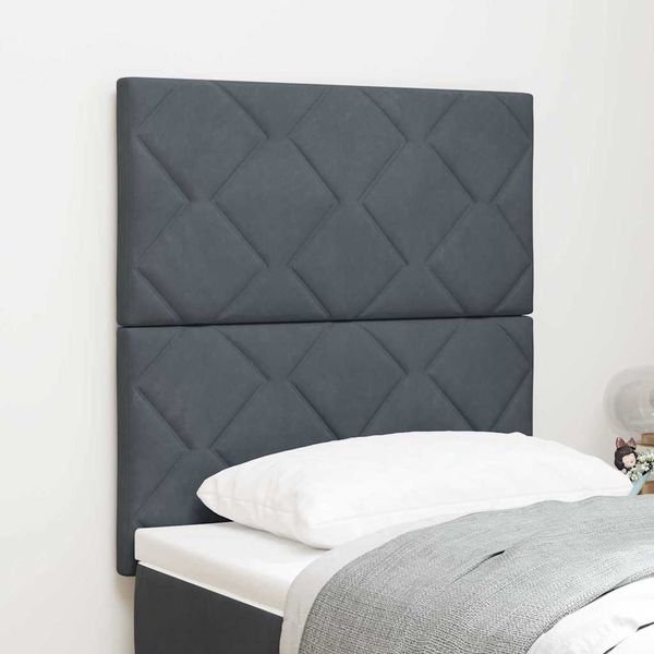 vidaXL LED hlavová doska Tmavo šedá 80 cm Zamat