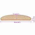 vidaXL Schodové rohože 15 ks 56x17x3 cm svetlohnedé polkruhové