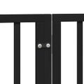 vidaXL Brána pre psa dvere sklad. 4 panely čierna 320cm topoľové drevo