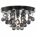 vidaXL Stropná lampa s dymovými korálkami čierna okrúhla G9