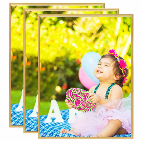 vidaXL Fotorámiky na stôl, koláž 3 ks, zlaté 20x25 cm, MDF