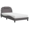 vidaXL Posteľ Viana s matracom sivá 100x200 cm umelá koža