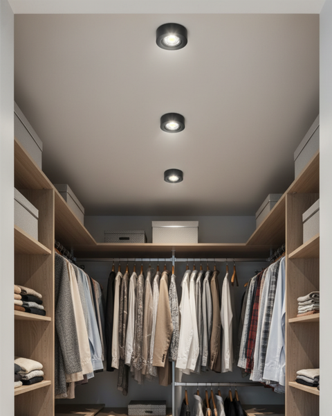 Q-13DL LED stropné svietidlo 5W - čierne, kruhové - QTEC