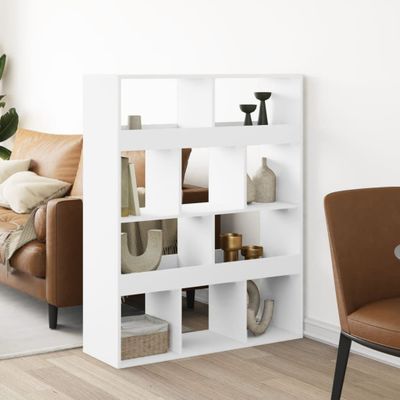 vidaXL Deliaca stena biela 100x33x125,5 cm kompozitné drevo