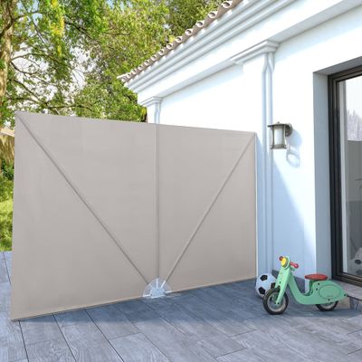 vidaXL Skladacia bočná markíza na terasu, krémová 300x200 cm